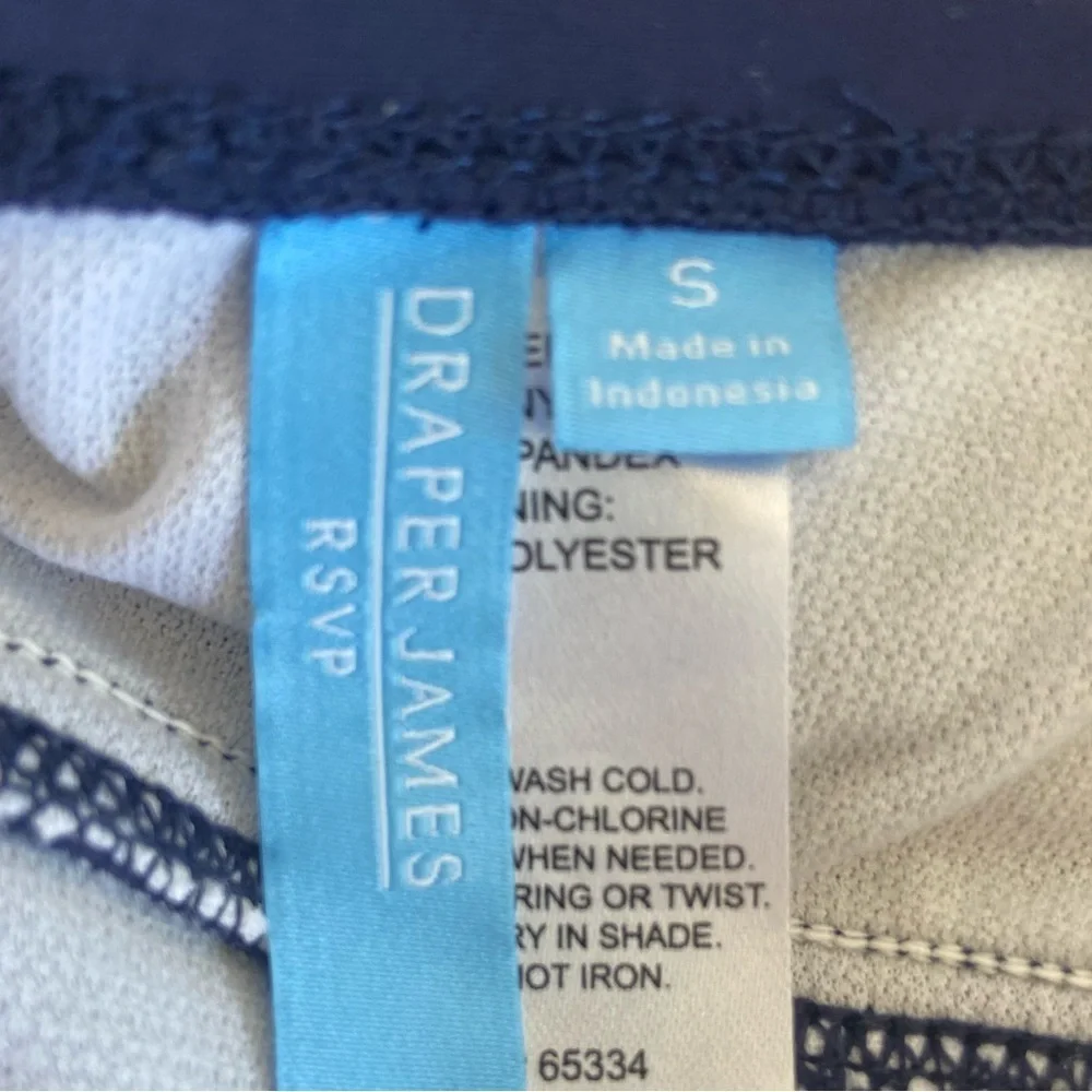 Draper James RSVP New Navy Pink Nautical Scalloped UPF 50 Swimsuit Size Small